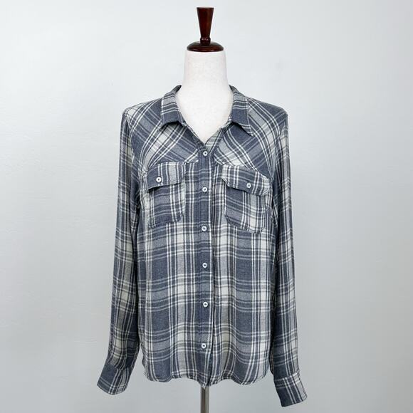 McGuire Wool Blend Plaid Collared Button-Up Shirt - Picture 1 of 10